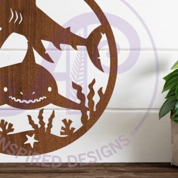 Intra απο ξύλο plywood 3mm-4mm πάχος – Sharks Wall Art Sign, Αρχείο Δίασταση  40x30 cm INTRAFABR-111319906 - Image 2