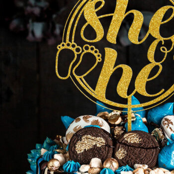 Intra απο ξύλο plywood 3mm-4mm πάχος – She or He Cake Topper Δίασταση  20x20 cm INTRAFABR-28976268 - Image 1