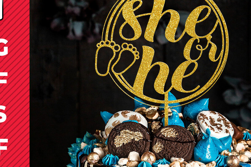 Intra απο ξύλο plywood 3mm-4mm πάχος – She or He Cake Topper Δίασταση  20x20 cm INTRAFABR-28976268