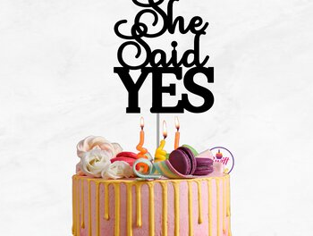 Intra απο ξύλο plywood 3mm-4mm πάχος – Είπε ναι Cake Topper Δίασταση  20x20 cm INTRAFABR-75258458 - Image 1