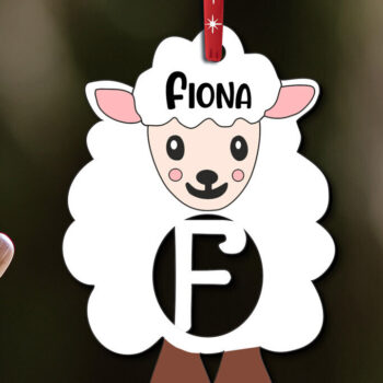 Intra απο ξύλο plywood 3mm-4mm πάχος – Προβατίνα Πασχαλινό Στολίδι Γράμμα F Lamb Δίασταση 20x20 cm INTRAFABR-112720400 - Image 1