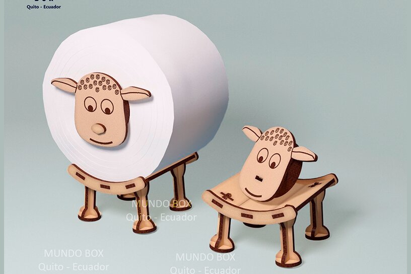 Intra απο ξύλο plywood 3mm-4mm πάχος – Sheep for Toilet Paper, Lamb Dgtl Files. Δίασταση  20x20 cm INTRAFABR-122414809