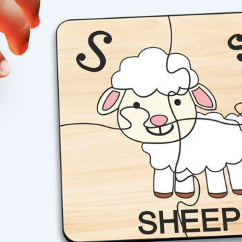 Intra απο ξύλο plywood 3mm-4mm πάχος – Sheep KPuzzle Baby Παιχνίδι Παιδί Παίξτε Δίασταση 20x20 cm INTRAFABR-117586083 - Image 1