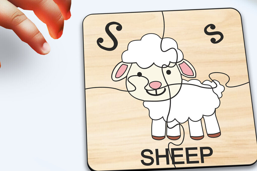 Intra απο ξύλο plywood 3mm-4mm πάχος – Sheep KPuzzle Baby Παιχνίδι Παιδί Παίξτε Δίασταση  20x20 cm INTRAFABR-117586083