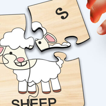 Intra απο ξύλο plywood 3mm-4mm πάχος – Sheep KPuzzle Baby Παιχνίδι Παιδί Παίξτε Δίασταση 20x20 cm INTRAFABR-117586083 - Image 2