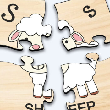 Intra απο ξύλο plywood 3mm-4mm πάχος – Sheep KPuzzle Baby Παιχνίδι Παιδί Παίξτε Δίασταση 20x20 cm INTRAFABR-117586083 - Image 3