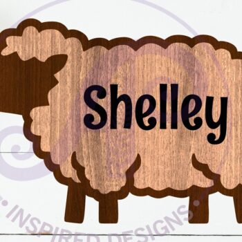 Intra απο ξύλο plywood 3mm-4mm πάχος – Σύμβολο ονόματος περίγραμμα προβάτων δύο επιπέδων Δίασταση  20x20 cm INTRAFABR-111447370 - Image 1