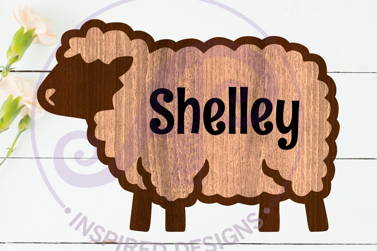 Intra απο ξύλο plywood 3mm-4mm πάχος – Σύμβολο ονόματος περίγραμμα προβάτων δύο επιπέδων Δίασταση  20x20 cm INTRAFABR-111447370