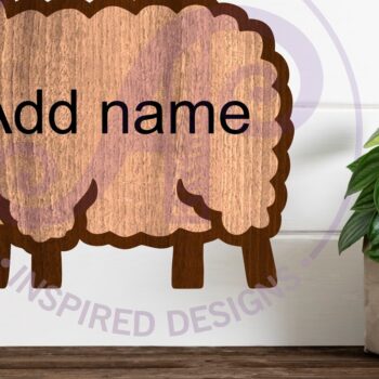 Intra απο ξύλο plywood 3mm-4mm πάχος – Σύμβολο ονόματος περίγραμμα προβάτων δύο επιπέδων Δίασταση  20x20 cm INTRAFABR-111447370 - Image 2