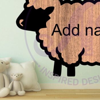 Intra απο ξύλο plywood 3mm-4mm πάχος – Σύμβολο ονόματος περίγραμμα προβάτων δύο επιπέδων Δίασταση  20x20 cm INTRAFABR-111447370 - Image 3