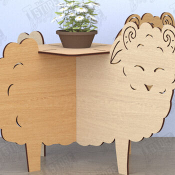 Intra απο ξύλο plywood 3mm-4mm πάχος – Στάση για γλάστρα σε σχήμα προβάτου|Διακόσμηση σπιτιού Δίασταση  20x20 cm INTRAFABR-119248798 - Image 1