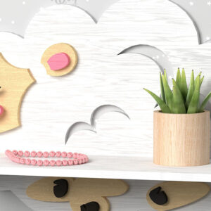 Intra απο ξύλο plywood 3mm-4mm πάχος –  κοπής με λέιζερ ραφιών τοίχου προβάτου Δίασταση  40x30 cm INTRAFABR-109866656