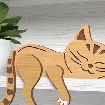 Intra απο ξύλο plywood 3mm-4mm πάχος – Shelf Sitters Cat. Γάτα Δίασταση 20x20 cm INTRAFABR-86428824 - Image 1