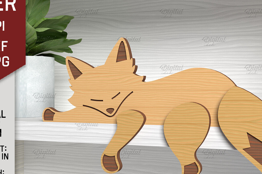 Intra απο ξύλο plywood 3mm-4mm πάχος – Shelf Sitters Fox. Fox Δίασταση  20x20 cm INTRAFABR-86428933