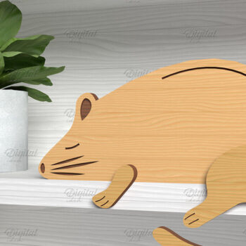 Intra απο ξύλο plywood 3mm-4mm πάχος – Shelf Sitters Mouse Cut Laser. Ποντίκι Δίασταση 20x20 cm INTRAFABR-86429066 - Image 1