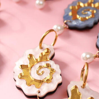 Intra απο ξύλο plywood 3mm-4mm πάχος –  λέιζερ σκουλαρίκι με χαραγμένο κέλυφος Δίασταση  5x5 cm INTRAFABR-124401482 - Image 1