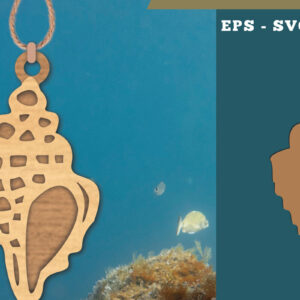 Intra απο ξύλο plywood 3mm-4mm πάχος – Στολίδι κοπής με λέιζερ Shell 3 Δίασταση  20x20 cm INTRAFABR-112012887