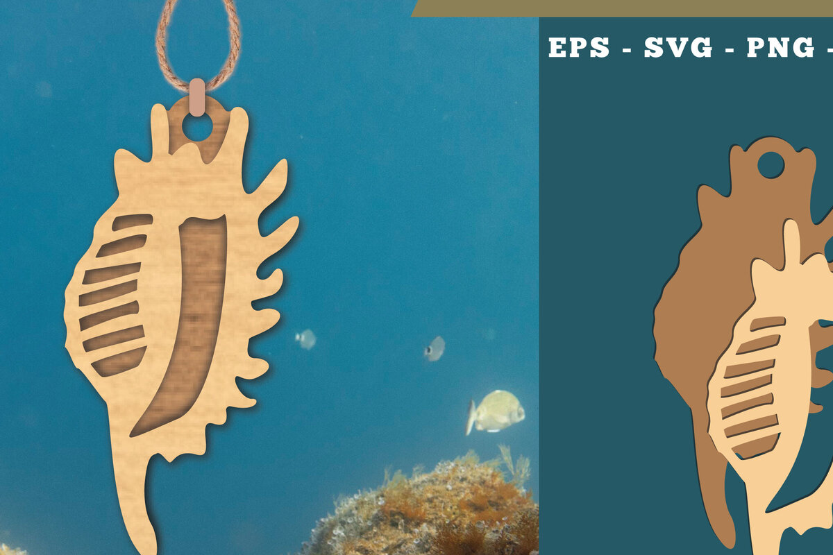 Intra απο ξύλο plywood 3mm-4mm πάχος – Στολίδι κοπής με λέιζερ Shell 4 Δίασταση  20x20 cm INTRAFABR-112012902