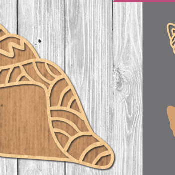 Intra απο ξύλο plywood 3mm-4mm πάχος – Shell Mandala Decoration 2 Δίασταση 20x20 cm INTRAFABR-109411841 - Image 1