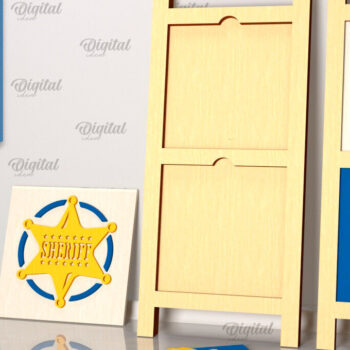 Intra απο ξύλο plywood 3mm-4mm πάχος – Σημάδι Σερίφη. Επαγγελματική Δίασταση 20x20 cm INTRAFABR-102036293 - Image 1