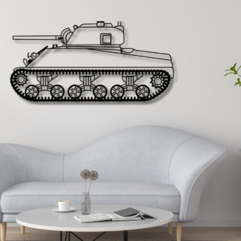 Intra απο ξύλο plywood 3mm-4mm πάχος – Sherman Tank Vector Silhouette Dxf Δίασταση 20x20 cm INTRAFABR-115846221 - Image 2