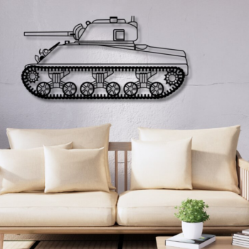 Intra απο ξύλο plywood 3mm-4mm πάχος – Sherman Tank Vector Silhouette Dxf Δίασταση 20x20 cm INTRAFABR-115846221 - Image 3