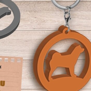 Intra απο ξύλο plywood 3mm-4mm πάχος – Shiba Inu Keychain, Δώρο Dog Lovers Δίασταση 5x5 cm INTRAFABR-90290154 - Image 1