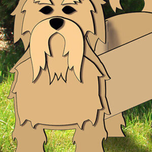 Intra απο ξύλο plywood 3mm-4mm πάχος – Λουλούδι Shih Tzu Planter Dog Pot Holder Δίασταση  20x20 cm INTRAFABR-103589144