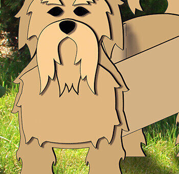 Intra απο ξύλο plywood 3mm-4mm πάχος – Λουλούδι Shih Tzu Planter Dog Pot Holder Δίασταση  20x20 cm INTRAFABR-103589144 - Image 1