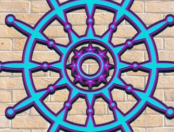 Intra απο ξύλο plywood 3mm-4mm πάχος – Τρισδιάστατη κοπή λέιζερ τροχού πλοίου Δίασταση 20x20 cm INTRAFABR-34886287 - Image 3