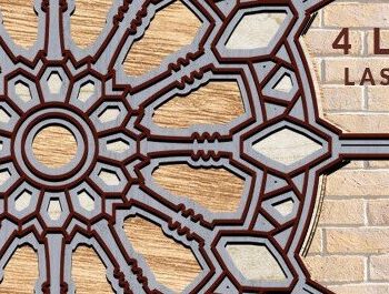 Intra απο ξύλο plywood 3mm-4mm πάχος – Τροχός πλοίου Ναυτική 3D Δίασταση 20x20 cm INTRAFABR-34875034 - Image 1