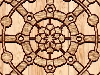 Intra απο ξύλο plywood 3mm-4mm πάχος – Τροχός πλοίου Ναυτική 3D Δίασταση  20x20 cm INTRAFABR-34875049 - Image 4