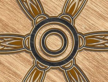 Intra απο ξύλο plywood 3mm-4mm πάχος – Τροχός πλοίου Ναυτική 3D Δίασταση 20x20 cm INTRAFABR-34886169 - Image 3