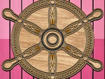 Intra απο ξύλο plywood 3mm-4mm πάχος – Τροχός πλοίου Ναυτική 3D Δίασταση 20x20 cm INTRAFABR-34886169 - Image 5