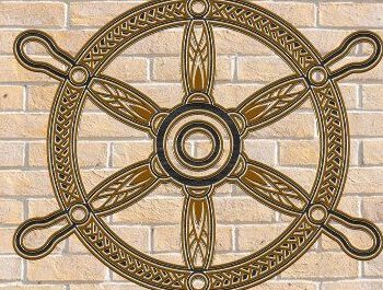 Intra απο ξύλο plywood 3mm-4mm πάχος – Τροχός πλοίου Ναυτική 3D Δίασταση 20x20 cm INTRAFABR-34886169 - Image 6