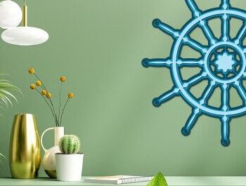 Intra απο ξύλο plywood 3mm-4mm πάχος – Τροχός πλοίου Ναυτική 3D Δίασταση 20x20 cm INTRAFABR-34886366 - Image 5