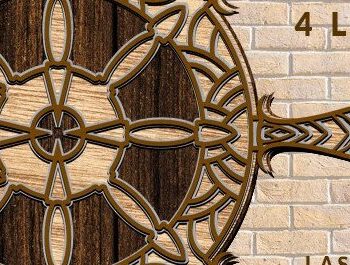 Intra απο ξύλο plywood 3mm-4mm πάχος – Δέσμη κοπής λέιζερ 3d Ship Wheel Nautical Δίασταση  20x20 cm INTRAFABR-39242560 - Image 4