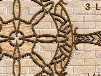 Intra απο ξύλο plywood 3mm-4mm πάχος – Τροχός πλοίου Ναυτικό 3d Δίασταση 20x20 cm INTRAFABR-34875024 - Image 3