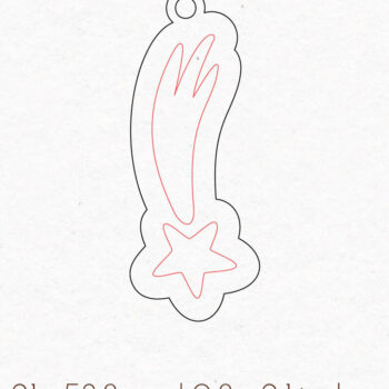 Intra απο ξύλο plywood 3mm-4mm πάχος – Shooting Star Earrings | Δίασταση  5x5 cm INTRAFABR-78973455 - Image 2