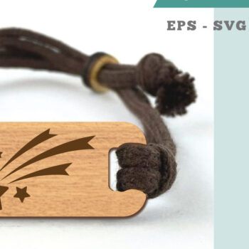 Intra απο ξύλο plywood 3mm-4mm πάχος – Βραχιόλι Shooting Star 2 Δίασταση 20x20 cm INTRAFABR-105090523 - Image 1