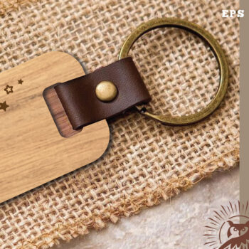 Intra απο ξύλο plywood 3mm-4mm πάχος – Μπρελόκ Shooting Stars με λέιζερ 1 Δίασταση  5x5 cm INTRAFABR-115708179 - Image 1