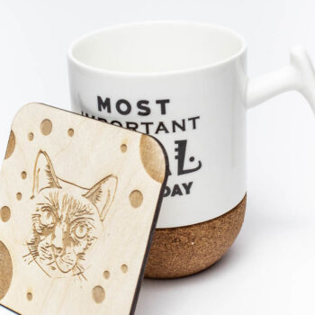 Intra απο ξύλο plywood 3mm-4mm πάχος – Σιάμα κινουμένων σχεδίων γάτα σουβέρ, χαραγμένο Δίασταση  20x20 cm INTRAFABR-66189361 - Image 3