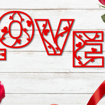 Intra απο ξύλο plywood 3mm-4mm πάχος – Σημάδι «Love» για την Δίασταση  20x20 cm INTRAFABR-4397251 - Image 1