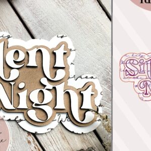 Intra απο ξύλο plywood 3mm-4mm πάχος – Silent Night, Christmas Sign Δίασταση  40x30 cm INTRAFABR-71541171