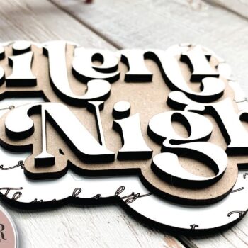 Intra απο ξύλο plywood 3mm-4mm πάχος – Silent Night, Christmas Sign Δίασταση 40x30 cm INTRAFABR-71541171 - Image 2
