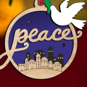 Intra απο ξύλο plywood 3mm-4mm πάχος – Silent Night Holy Night Christmas Δίασταση  20x20 cm INTRAFABR-109523596 - Image 2