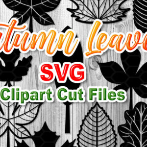 Intra απο ξύλο plywood 3mm-4mm πάχος – Σετ Clipart Silhoette Autumn Leaves Δίασταση  20x20 cm INTRAFABR-18260782