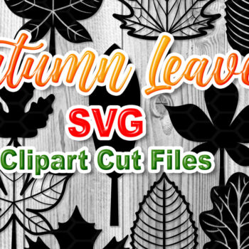 Intra απο ξύλο plywood 3mm-4mm πάχος – Σετ Clipart Silhoette Autumn Leaves Δίασταση 20x20 cm INTRAFABR-18260782 - Image 1