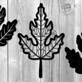 Intra απο ξύλο plywood 3mm-4mm πάχος – Σετ Clipart Silhoette Autumn Leaves Δίασταση 20x20 cm INTRAFABR-18260782 - Image 4