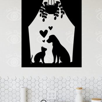 Intra απο ξύλο plywood 3mm-4mm πάχος – Σιλουέτα γάτα σε παράθυρο εκτύπωσης διακόσμηση τοίχου Δίασταση  40x30 cm INTRAFABR-112924979 - Image 3
